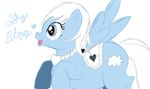 bloo blue blue_fur cartoon cutie_mark equine faust female fur horse hub lauren little mammal my my_little_pony necklace oc open_mouth original_character pegasus plain_background pony series sky skybloo_(mlp) solo television the unknown_artist white_background wings 