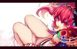  bad_id bad_pixiv_id breasts eating food goose_h hairband legs letterboxed medium_breasts pink_hair pointy_ears ragnarok_online red_eyes solo sorcerer_(ragnarok_online) 