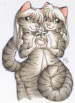  &hearts; &lt;3 anthro cat duo feline female lesbian looking_at_viewer mammal michele_light nude plain_background white_background 