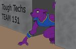  caraline feline fur mammal panther peek purple purple_fur serious team_151 tough_techs 