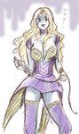  blonde_hair corset female final_fantasy final_fantasy_iv long_hair na_(pixiv913562) rosa_farrell solo thighhighs whip 