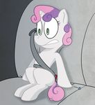  cub equine female friendship_is_magic hair horn long_hair mammal my_little_pony pink_hair purple_hair seat_belt shock shocked short_hair solo sweetie_belle_(mlp) unicorn unknown_artist young 