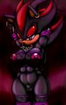  anthro breasts chest_tuft crossgender ear_piercing earring female fur hedgehog mammal nipples nude piercing pose pubes pubic_hair pussy sega shadow_the_hedgehog solo sonic_(series) thecon tuft 