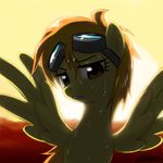  backlit equine eyewear female feral friendship_is_magic goggles hair horse john_joseco mammal my_little_pony nude orange_eyes orange_hair pegasus pony solo spitfire_(mlp) sweat wet wings wonderbolts_(mlp) workout yellow_body 