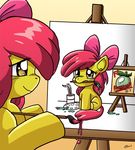  apple_bloom_(mlp) applebloom_(mlp) canvas creating_art cub equine female feral friendship_is_magic hair horse mammal my_little_pony paintbrush painting palette pony recursion red_hair solo xkappax young 
