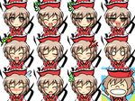  :d ac_japan bad_id bad_pixiv_id banned_artist blush brown_eyes brown_hair chart closed_eyes expressions faceset hat kisaragi_zwei light_brown_hair lyrica_prismriver musical_note o_o open_mouth parody short_hair smile solo sweatdrop the_magic_of_greetings touhou 