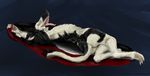  butt eyes_closed female flag flat_chest lying mouth nude open pinup sergal solo tail tongue 