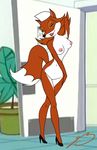  breasts canine female fox fur johnny_bravo johnny_bravo_(series) mammal nipples nude nurse nurse_fox orange orange_fur pose pussy shoes solo steven_stagg 