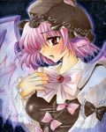  bad_id bad_pixiv_id breasts claws fingernails hand_on_own_chest hat long_fingernails marker_(medium) medium_breasts millipen_(medium) mitsuba_(threeleaf) music mystia_lorelei nail_polish open_mouth pastel_(medium) profile sad singing solo touhou traditional_media upper_body 