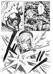  comic graphite_(medium) greyscale magical_girl mahou_shoujo_madoka_magica monochrome nobita tomoe_mami traditional_media translated witch_(madoka_magica) 