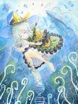  barefoot bloomers closed_eyes coral dna double_helix hat heart komeiji_koishi mononofu7 ocean sleeping solo third_eye touhou traditional_media underwater underwear watercolor_(medium) whale 