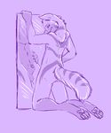  balls male mirror nude penis purple purple_background purple_theme purra sheath solo 