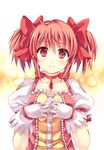  bad_id bad_pixiv_id blush bow gloves hair_bow kaname_madoka mahou_shoujo_madoka_magica peach_(momozen) short_twintails solo twintails 