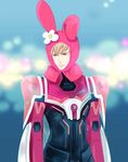  absurdres animal_ears barnaby_brooks_jr blonde_hair blue_eyes bunny_ears crossover highres male_focus my_melody onegai_my_melody parody power_armor power_suit roomoor solo superhero tiger_&amp;_bunny 