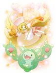  adjusting_clothes adjusting_hat azrain blonde_hair cattleya_(pokemon) dress elite_four gen_5_pokemon green_eyes hat highres long_hair pokemon pokemon_(creature) pokemon_(game) pokemon_bw reuniclus very_long_hair 