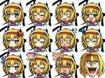  ^_^ alice_margatroid anger_vein angry bad_id bad_pixiv_id banned_artist blonde_hair blood blue_eyes blush capelet closed_eyes expressions faceset hairband hat kirisame_marisa kisaragi_zwei long_hair nosebleed o_o open_mouth parody rurouni_kenshin sadojima_houji short_hair smile touhou witch_hat yellow_eyes 