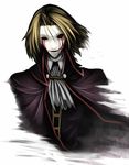  bad_id bad_pixiv_id blonde_hair blood cravat empty_eyes highres long_hair male_focus melty_blood pale_skin shukusuri smile solo tears tsukihime vampire wallachia 