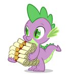  broken_4th_wall cute dragon friendship_is_magic male my_little_pony plain_background scalie scroll scrolls solo spike_(mlp) unknown_artist white_background 