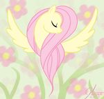  cute equine eyes_closed female flower fluttershy_(mlp) friendship_is_magic hair horse my_little_pony pegasus pink_hair pony 