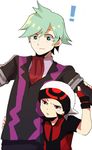  2boys black_hair blue_eyes blue_hair hat male_focus multiple_boys nakana pokemon pokemon_(game) pokemon_rse red_eyes ruby_(pokemon) tsuwabuki_daigo 