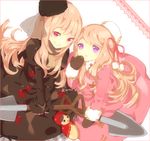  axis_powers_hetalia bad_id bad_pixiv_id blonde_hair blush coat dark_persona doll dress dual_persona flower genderswap genderswap_(mtf) gloves grin hat long_hair looking_up matryoshka_doll men_(shinky) multiple_girls open_mouth purple_eyes red_eyes russia_(hetalia) shovel smile 