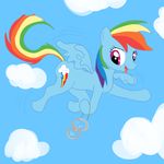  double_rainbow female feral flakes flying friendship_is_magic mammal my_little_pony pegasus rainbow rainbow_dash rainbow_dash_(mlp) solo wings 
