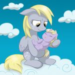  cloud cub cute cutie_mark derpy_hooves_(mlp) dinky_hooves_(mlp) equine female feral friendship_is_magic full_of_daww horn mammal my_little_pony pegasus tears unicorn wings young 