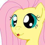  close-up cute equine female feral fluttershy_(mlp) friendship_is_magic fur hair horse long_hair looking_at_viewer mammal my_little_pony open_mouth pegasus pink_hair pony solo teal_eyes unknown_artist yellow_fur 