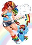  blush cloud cutie_mark equine female friendship_is_magic hair horse human humanized mammal multi-colored_hair my_little_pony pegasus pink_eyes plain_background pony rainbow_dash_(mlp) rainbow_hair shineymagic square_crossover tattoo white_background wings 