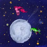  b-612 charles_tintera equine female feral flower friendship_is_magic fur gummy_(mlp) horse male mammal moon my_little_pony petit_prince pink_fur pinkie_pie_(mlp) planets pony reptile scalie space stars unknown_artist 