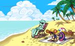  beach beach_ball bonbon_(mlp) cutie_mark emlan equine female feral friendship_is_magic hat horn horse lyra_(mlp) lyra_heartstrings_(mlp) mammal my_little_pony palm pony sand seaside shell unicorn wallpaper widescreen 