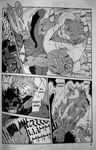  amakuchi anal anal_penetration anthro boar comic dialog dragon_quest english_text feline from_behind gay greyscale male mammal monochrome oral orc_(dq) ork panther penetration porcine rikantas sex tears text translated 