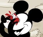  blood cannot_unsee disney gore happy low_res male mammal mickey_mouse mouse reaction_image rodent solo won&#039;t_need_eyes zalgo zombiecat 