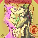  anti-vore_society_for_sergals cute female love male sergal straight text unknown_artist 