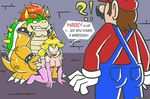  adultery aliasing all_fours bowser breasts cuckold doggystyle doncorneo female from_behind grin human interspecies koopa male mammal mario mario_bros nintendo nude peach princess princess_peach royalty scalie sex straight video_games walk-in 