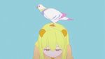  alternate_colors blonde blue_background blue_eyes hen_zemi kemonomimi long_hair looking_down makiko_gregory pastel_colours pigeon screen_capture 