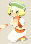  bel_(pokemon) bell_(pokemon) blonde blonde_hair blush breasts green_eyes kneeling oppai penis pokemon pokemon_(game) pokemon_black_and_white pokemon_bw tomohico uncensored 