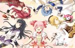  akemi_homura bow cape charlotte choker elbow_gloves food gloves hat headband kaname_madoka kyuubee lollipop mahou_shoujo_madoka_magica miki_sayaka pantyhose pocky ribbons sakura_kyouko spear thighhighs tomoe_mami 