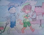  anthro cub cute elosogamer female friends girl_scout hair justin_(bcb) kitten male molly_(bcb) musical_note reading singing tailwag uniform whistling young 