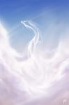  ambiguous_gender blue cloud clouds dragon elemental flying lhuin mane sky whiskers white white_body 