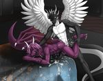  anal barbs black_dragon cum darkgoose dragon gay horn knot male penis purple_dragon rega sex tied wings 