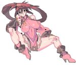 bad_id bad_pixiv_id bare_shoulders breasts brown_hair china_dress chinese_clothes covered_nipples detached_sleeves dress guilty_gear high_heels huge_breasts impossible_clothes impossible_shirt kuradoberi_jam long_hair meisamu miniskirt shirt shoes skin_tight skirt solo very_long_hair 