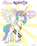  censored crossgender dialog enthusiastic equine friendship_is_magic horn male mammal my_little_pony plain_background prince_malestia_(mlp) secret_butt_fun solo text unknown_artist what white_background winged_unicorn wings 