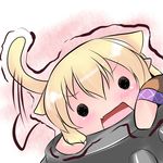  animal_ears blonde_hair cat_ears cat_tail chibi commentary extra_ears hoshizuki_(seigetsu) kemonomimi_mode mizuhashi_parsee open_mouth puru-see solid_circle_eyes solo tail touhou trembling 