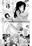  black_hair doujinshi greyscale hachi_(chihagura) hard_translated hat highres houraisan_kaguya long_hair monochrome multiple_girls non-web_source nurse panties scarf silver_hair touhou translated underwear yagokoro_eirin 