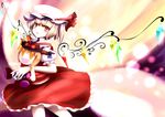  blonde_hair character_doll flandre_scarlet hat headwear_switch highres holding ibuki_suika nagae_iku ponytail red_eyes short_hair side_ponytail solo touhou tsubasa_(abchipika) wings 