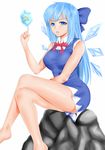  bad_id bad_nicoseiga_id blue_hair cirno crossed_legs frog frozen frozen_frog highres long_hair older sitting solo touhou 