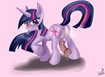  2011 anus balls blush cum dickgirl equine feral flaccid friendship_is_magic fur hair horn intersex lol_comments looking_at_viewer looking_back mammal my_little_pony penis purple_eyes purple_fur purple_hair solo therealshadman twilight_sparkle twilight_sparkle_(mlp) unicorn 