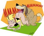  all_fours ass_up bestiality blonde_hair bottomless butt canine couple cunnilingus dog dukey eyes_closed female feral hair human interspecies johnny_test johnny_test_(series) licking male mammal oral oral_sex selrock sex sissy_bladely straight tongue vaginal 