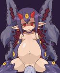  0k0j0 bestiality blue_hair blush breasts desco desco_(disgaea) disgaea disgaea_4 highres horns makai_senki_disgaea_4 monster_girl pointy_ears pregnant red_eyes small_breasts tears vaginal 